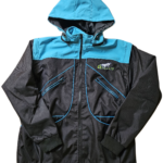 Veste de conducteur Bleu Turquoise et Noir - manches et capuche amovibles