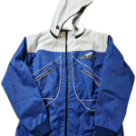 Veste de conducteur Blanc et Bleu Roi- manches et capuche amovibles