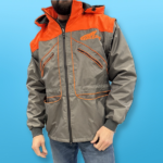 Veste de conducteur orange et gris - manches et capuches amovibles