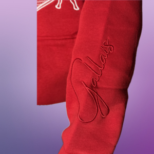 Pull à capuche broderie valise - Rouge et blanc – Image 3